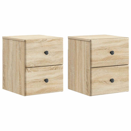 Väggmonterat Sängbord 2 pcs Sonoma-ek 34,5 x 33 x 40 cm