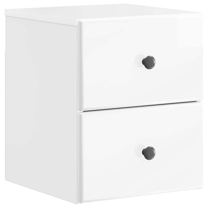 Väggmonterat Sängbord 2 pcs Vit högglans 34,5 x 33 x 40 cm