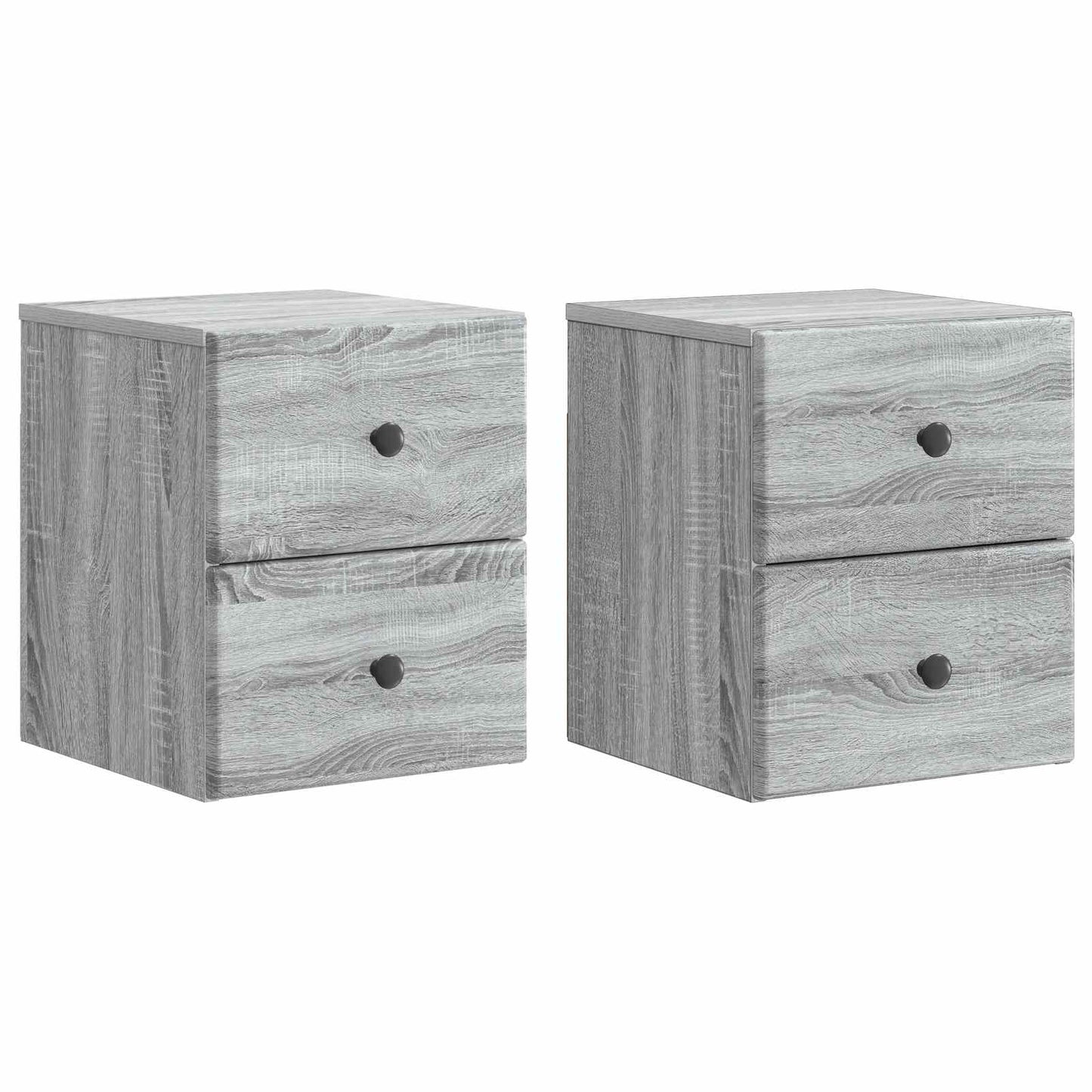 Väggmonterat Sängbord 2 pcs Grå sonoma-ek 34,5 x 33 x 40 cm