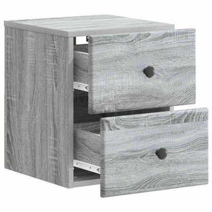 Väggmonterat Sängbord 2 pcs Grå sonoma-ek 34,5 x 33 x 40 cm