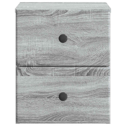 Väggmonterat Sängbord 2 pcs Grå sonoma-ek 34,5 x 33 x 40 cm