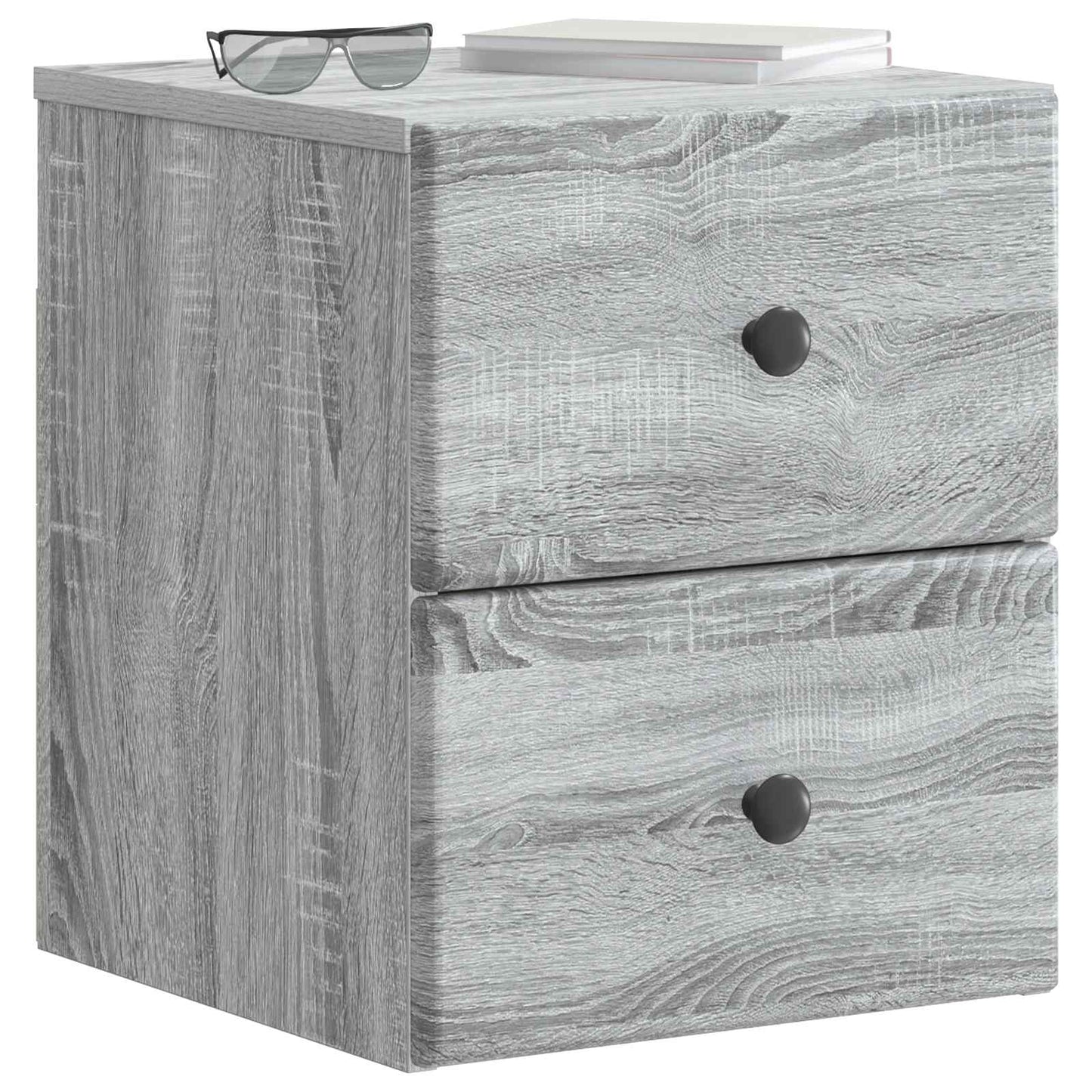 Väggmonterat Sängbord 2 pcs Grå sonoma-ek 34,5 x 33 x 40 cm
