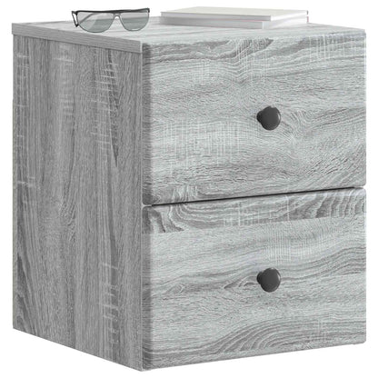 Väggmonterat Sängbord 2 pcs Grå sonoma-ek 34,5 x 33 x 40 cm