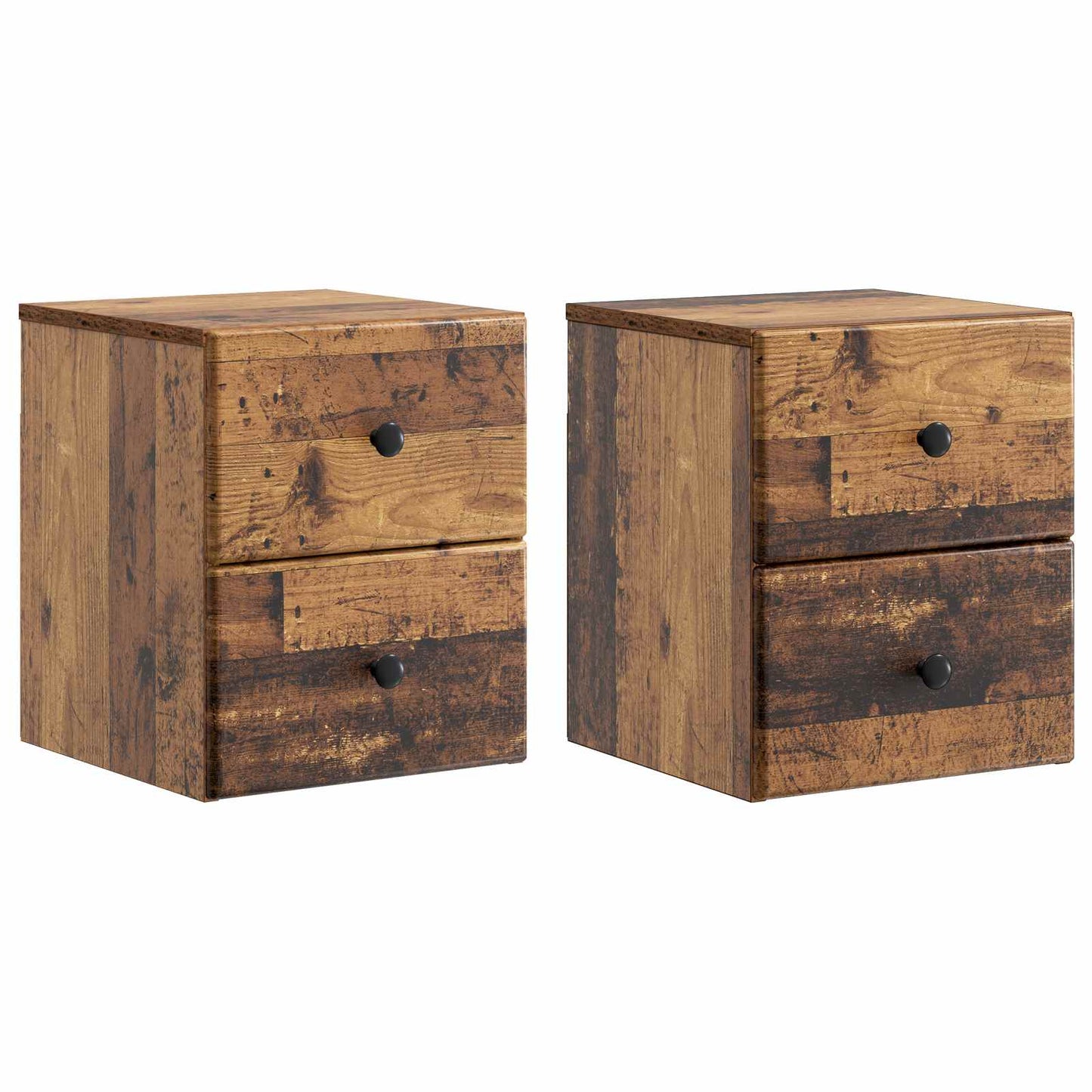 Väggmonterat Sängbord 2 pcs Gammalt trä 34,5 x 33 x 40 cm