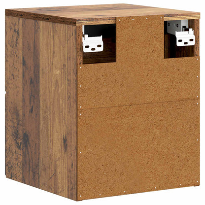 Väggmonterat Sängbord 2 pcs Gammalt trä 34,5 x 33 x 40 cm