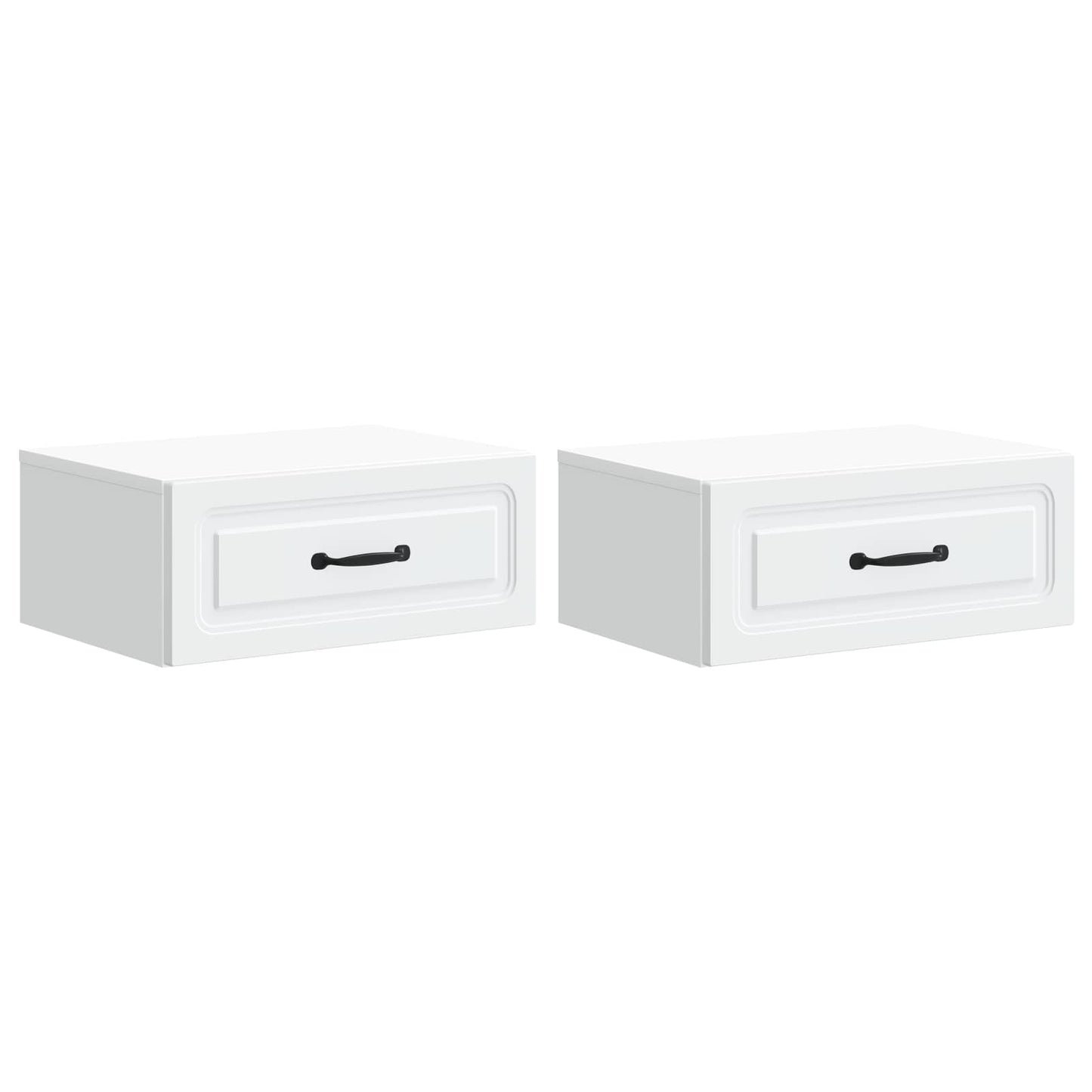 Väggmonterat Sängbord med låda 2 pcs Vit 49 x 34,5 x 20 cm