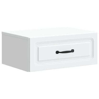 Väggmonterat Sängbord med låda 2 pcs Vit 49 x 34,5 x 20 cm