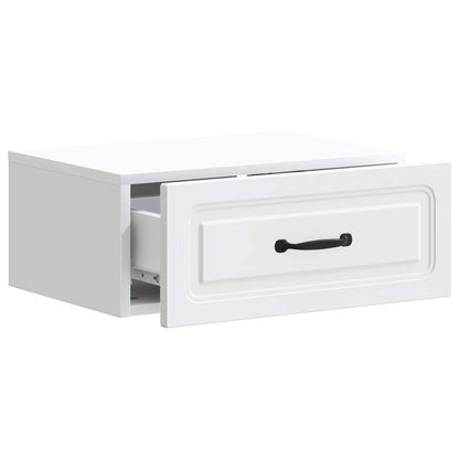 Väggmonterat Sängbord med låda 2 pcs Vit 49 x 34,5 x 20 cm