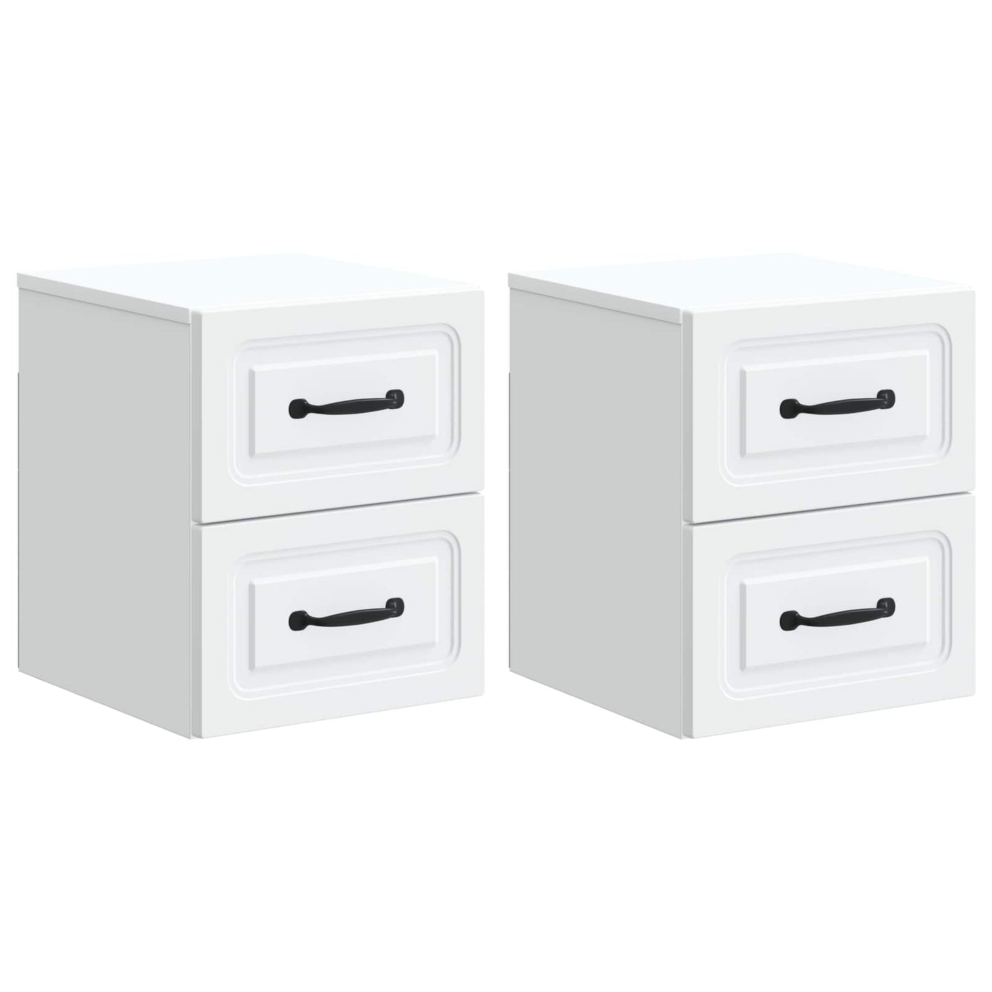 Väggmonterat Sängbord med låda 2 pcs Vit 34,5 x 33 x 40 cm