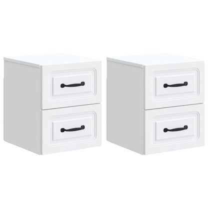 Väggmonterat Sängbord med låda 2 pcs Vit 34,5 x 33 x 40 cm