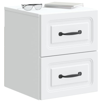 Väggmonterat Sängbord med låda 2 pcs Vit 34,5 x 33 x 40 cm