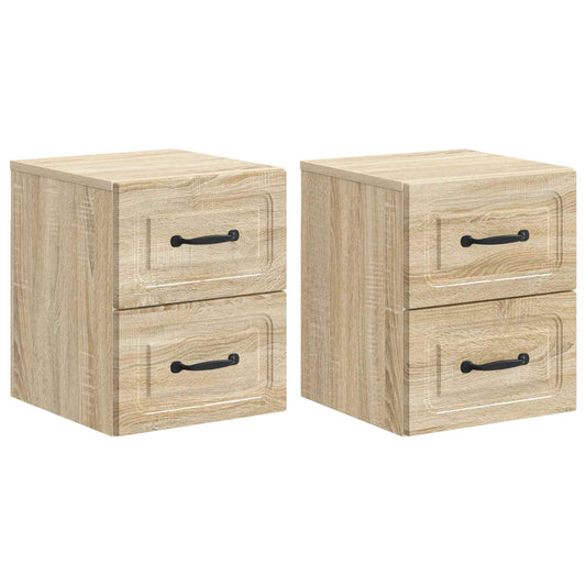 Väggmonterat Sängbord 2 pcs Sonoma-ek 34,5 x 33 x 40 cm