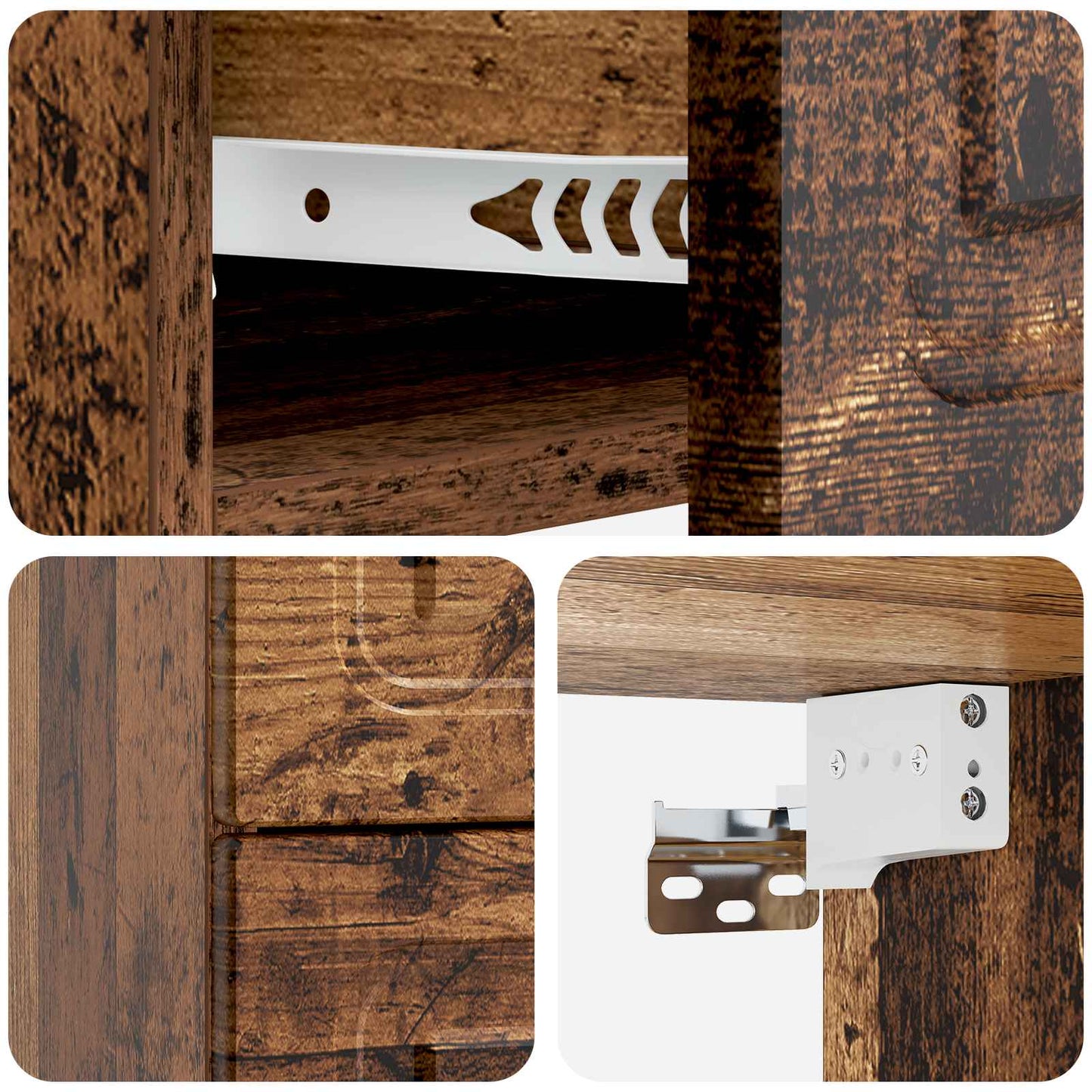 Väggmonterat Sängbord 2 pcs Gammalt trä 34,5 x 33 x 40 cm