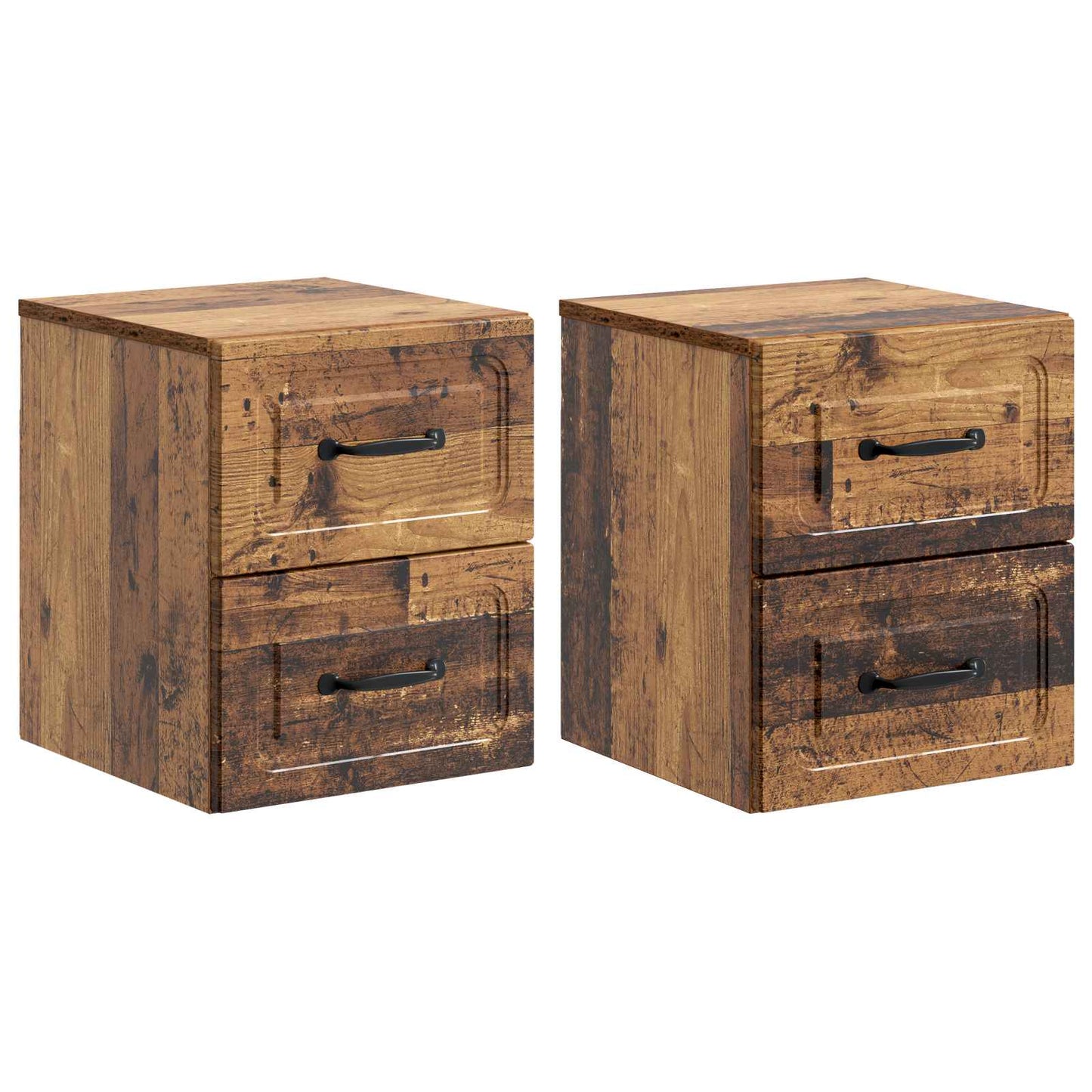 Väggmonterat Sängbord 2 pcs Gammalt trä 34,5 x 33 x 40 cm