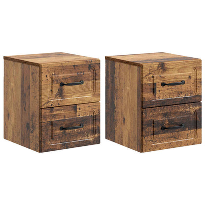 Väggmonterat Sängbord 2 pcs Gammalt trä 34,5 x 33 x 40 cm