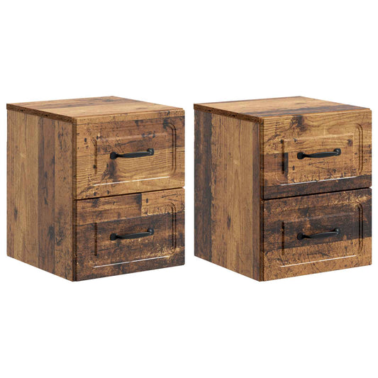 Väggmonterat Sängbord 2 pcs Gammalt trä 34,5 x 33 x 40 cm