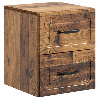 Väggmonterat Sängbord 2 pcs Gammalt trä 34,5 x 33 x 40 cm