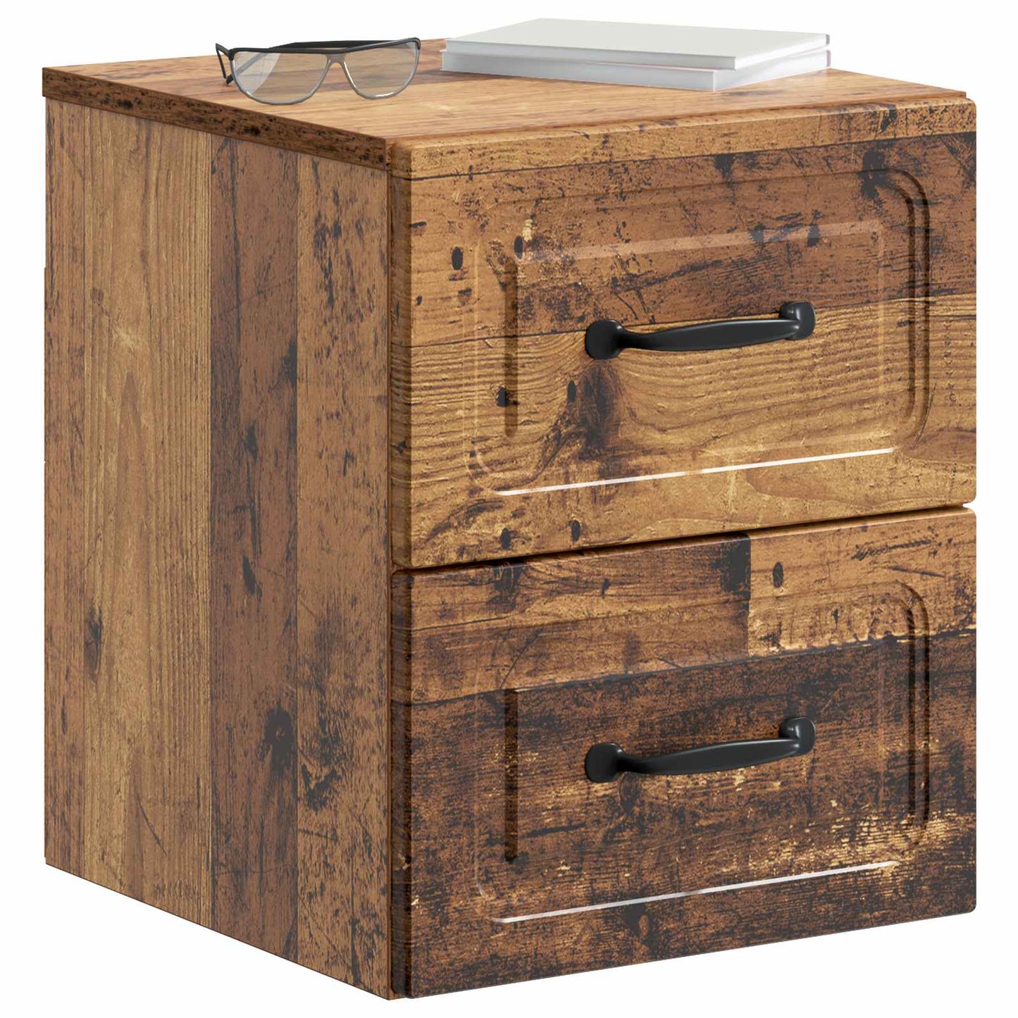 Väggmonterat Sängbord 2 pcs Gammalt trä 34,5 x 33 x 40 cm