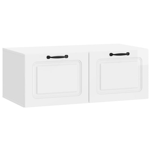 Väggmonterad TV-bänk Vit högglans 78,5 x 41 x 30 cm