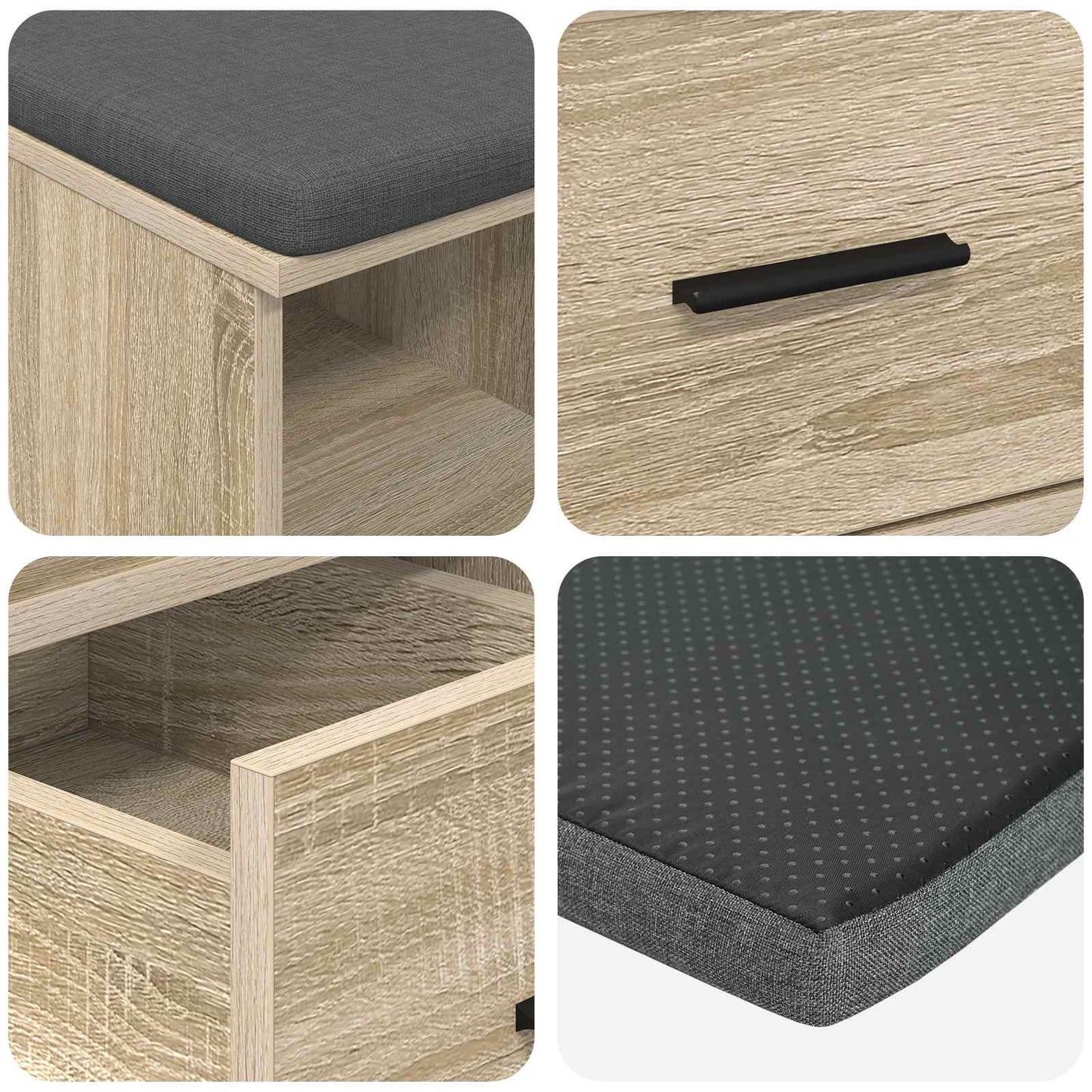 Hallbänk Sonoma Ek 60 x 38 x 46 cm