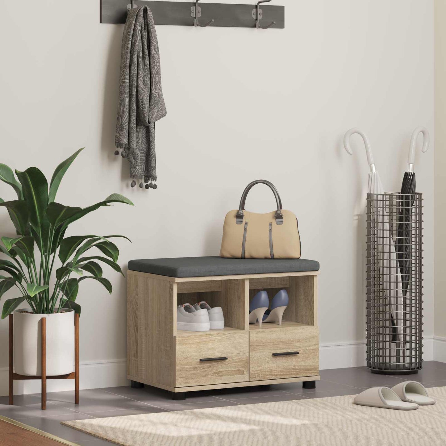 Hallbänk Sonoma Ek 60 x 38 x 46 cm