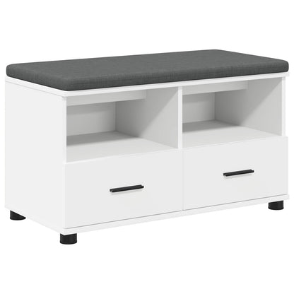 Hallbänk med kudde Vit 80 x 38 x 46 cm