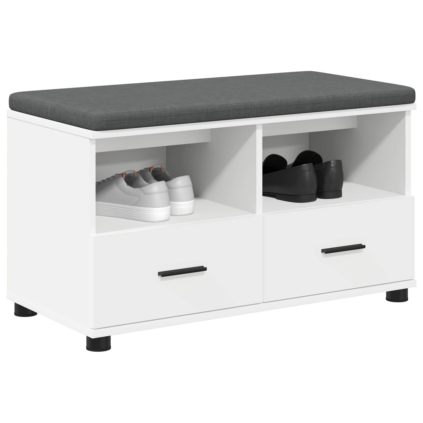 Hallbänk med kudde Vit 80 x 38 x 46 cm