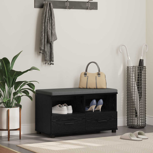 Hallbänk Svart Ek 80 x 38 x 46 cm
