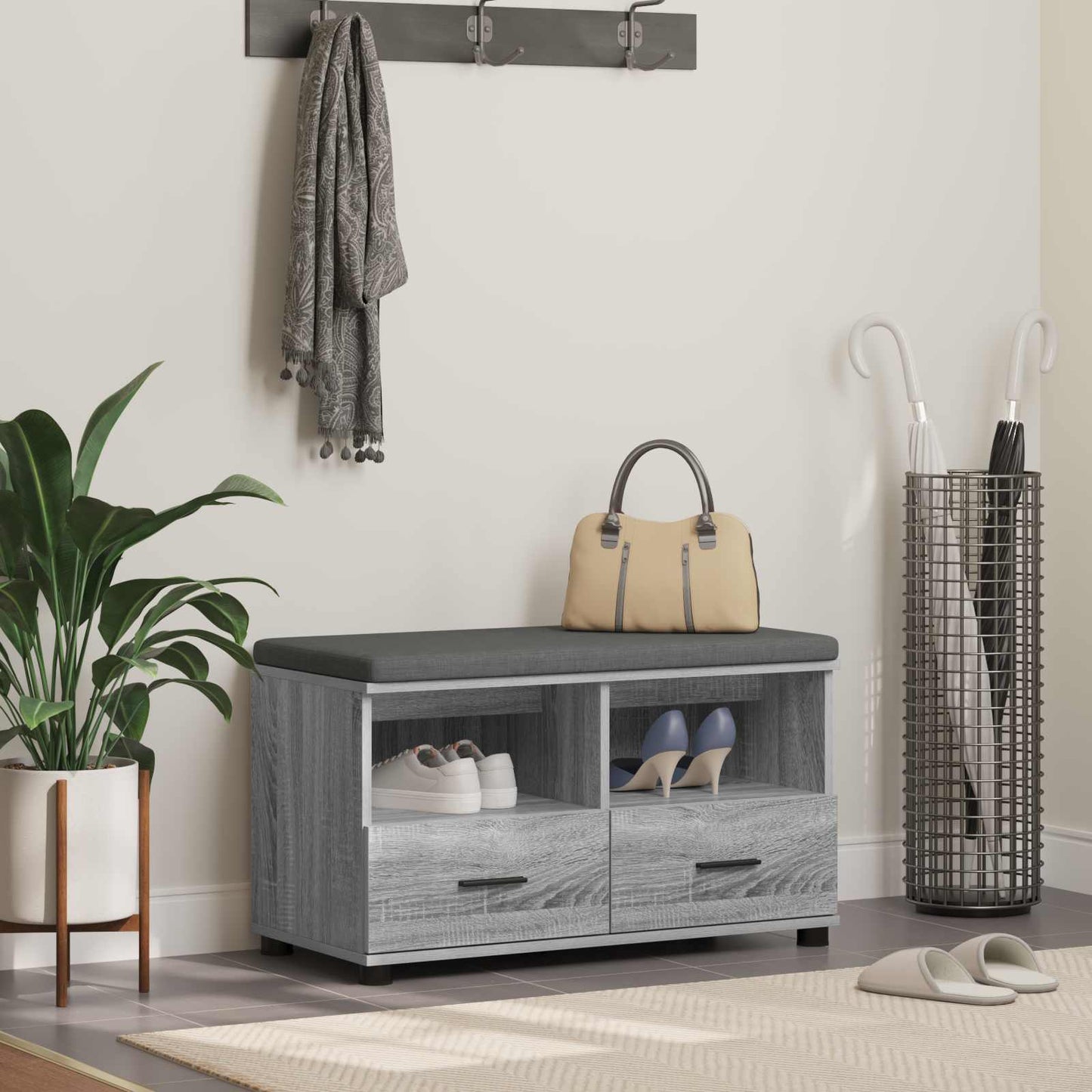 Hallbänk Sonoma Grå 80 x 38 x 46 cm