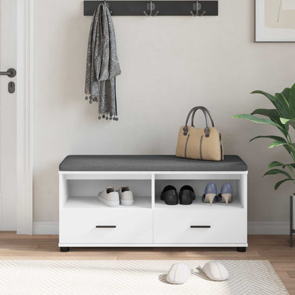 Hallbänk med låda Vit 100 x 38 x 46 cm
