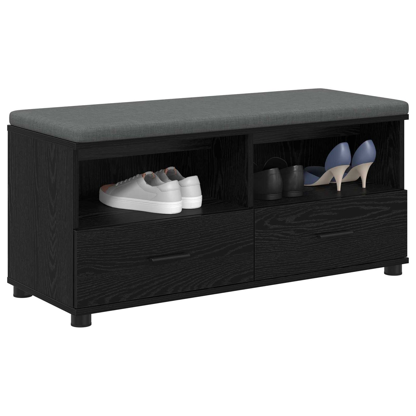Hallbänk Svart Ek 100 x 38 x 46 cm
