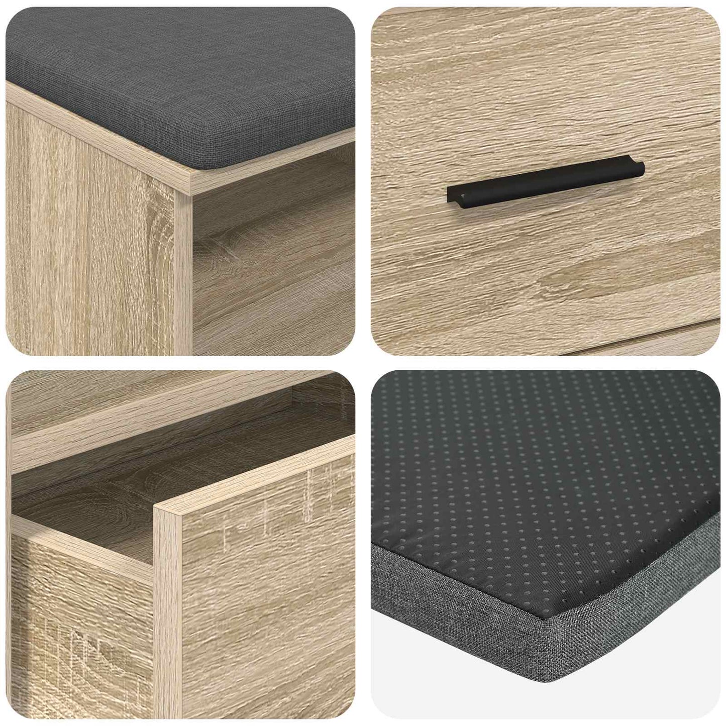 Hallbänk Sonoma Ek 100 x 38 x 46 cm