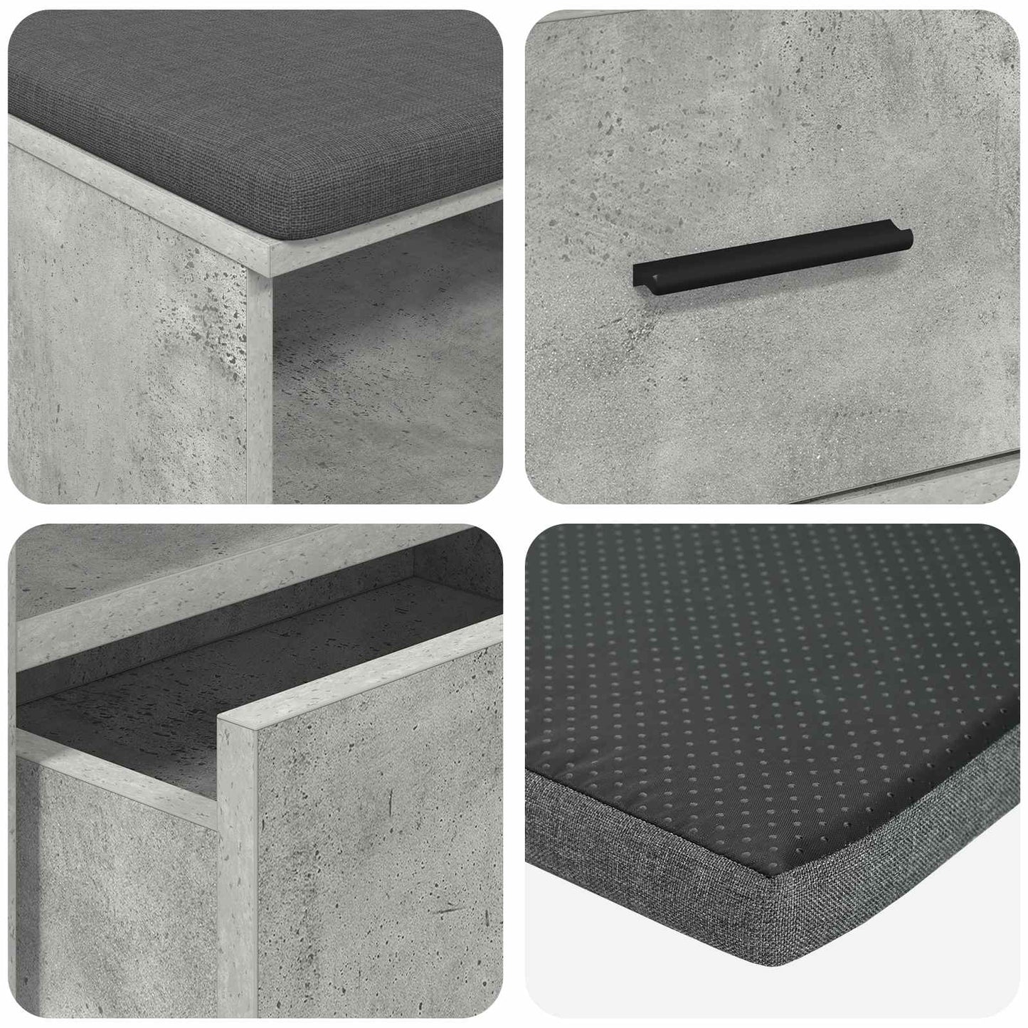 Hallbänk Betonggrå 100 x 38 x 46 cm