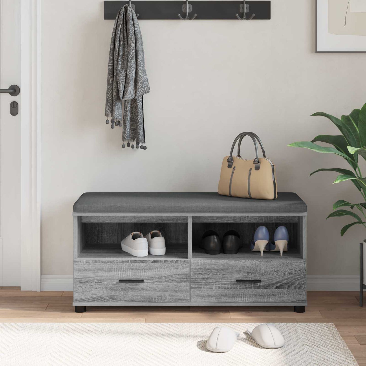 Hallbänk Sonoma Grå 100 x 38 x 46 cm