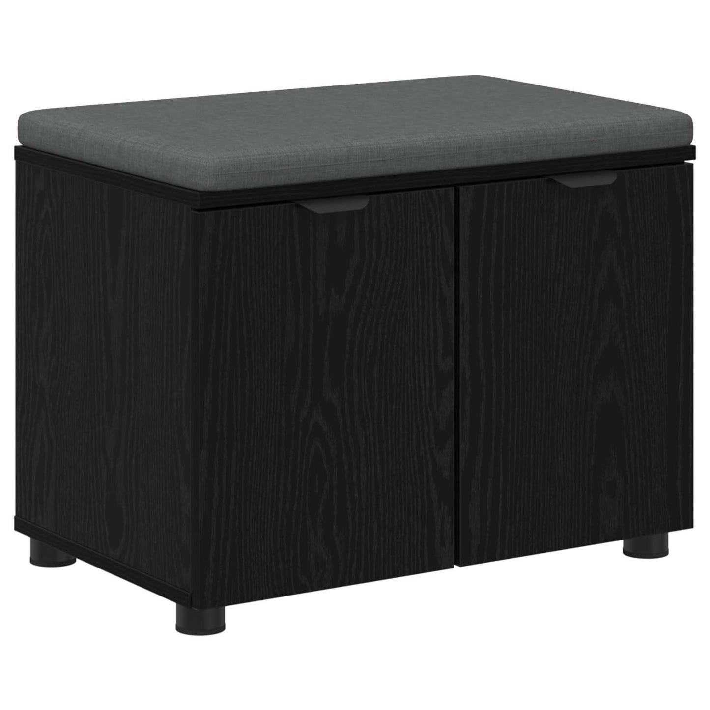 Hallbänk Svart Ek 60 x 38 x 46 cm och Tyg