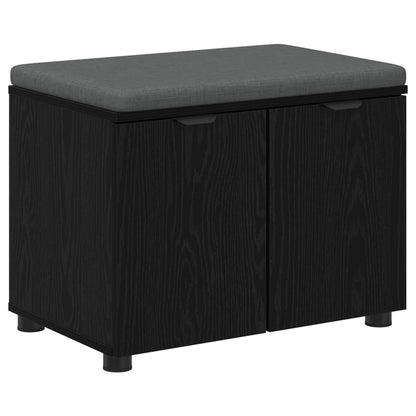 Hallbänk Svart Ek 60 x 38 x 46 cm och Tyg