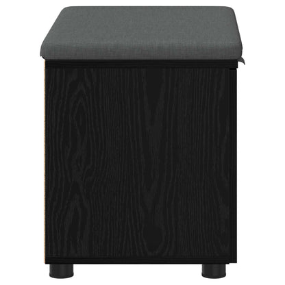 Hallbänk Svart Ek 60 x 38 x 46 cm och Tyg
