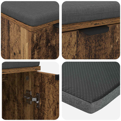 Hallbänk Gammalt Trä 60 x 38 x 46 cm och Tyg
