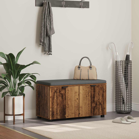 Hallbänk Gammalt trä 80 x 38 x 46 cm Konstruerat Trä och Tyg