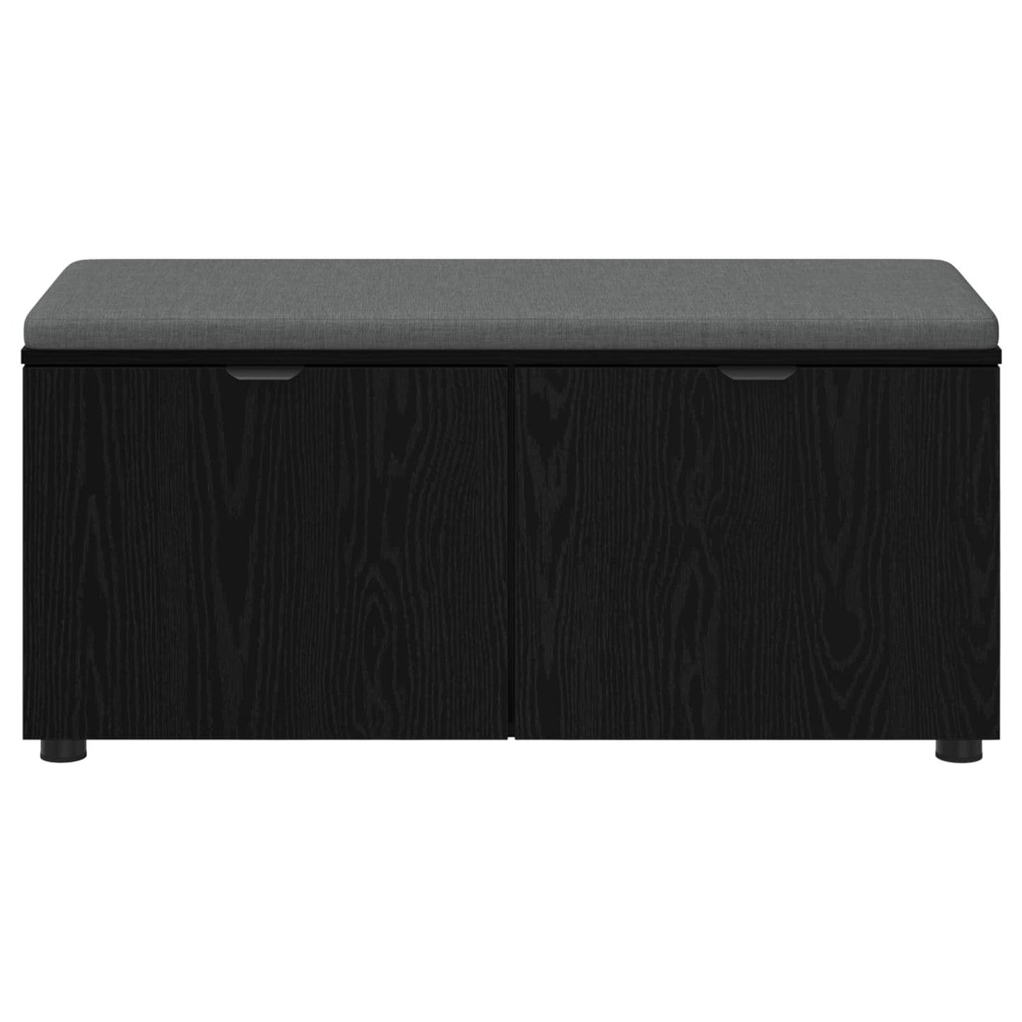 Hallbänk Svart Ek 100 x 38 x 46 cm Konstruerat Trä och Tyg