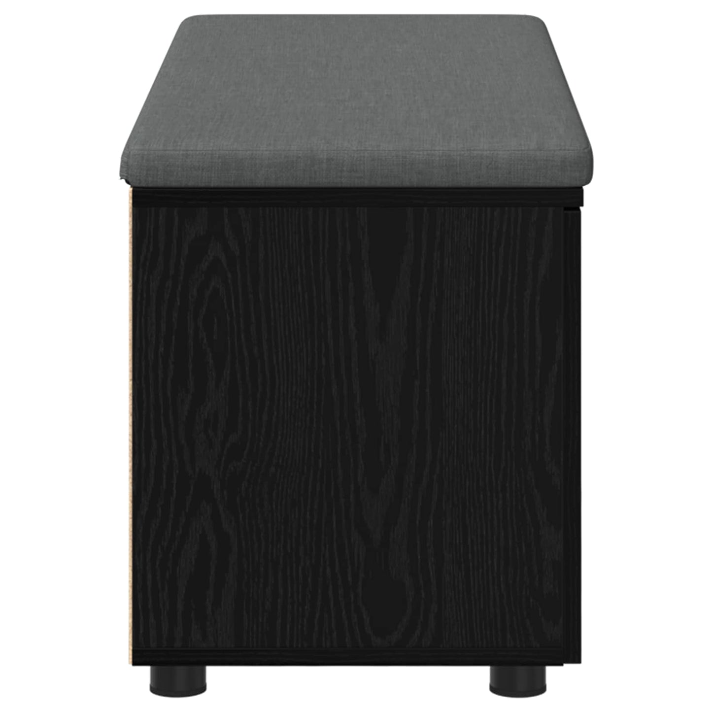 Hallbänk Svart Ek 100 x 38 x 46 cm Konstruerat Trä och Tyg