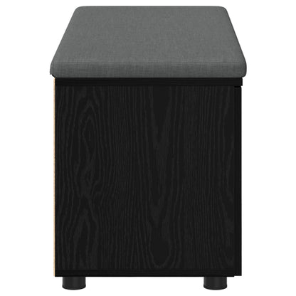 Hallbänk Svart Ek 100 x 38 x 46 cm Konstruerat Trä och Tyg