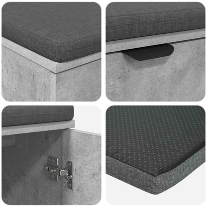 Hallbänk BetongGrå 100 x 38 x 46 cm Konstruerat Trä och Tyg