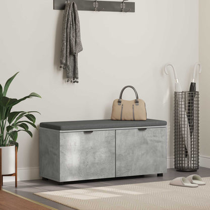 Hallbänk BetongGrå 100 x 38 x 46 cm Konstruerat Trä och Tyg