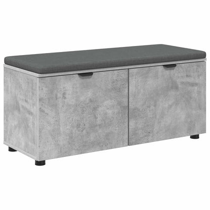 Hallbänk BetongGrå 100 x 38 x 46 cm Konstruerat Trä och Tyg