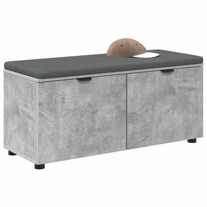 Hallbänk BetongGrå 100 x 38 x 46 cm Konstruerat Trä och Tyg