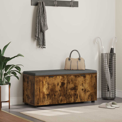 Hallbänk Rökt Ek 100 x 38 x 46 cm Konstruerat Trä och Tyg