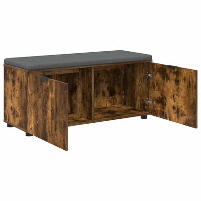 Hallbänk Rökt Ek 100 x 38 x 46 cm Konstruerat Trä och Tyg