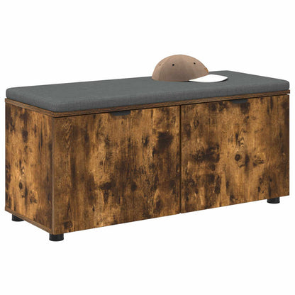 Hallbänk Rökt Ek 100 x 38 x 46 cm Konstruerat Trä och Tyg