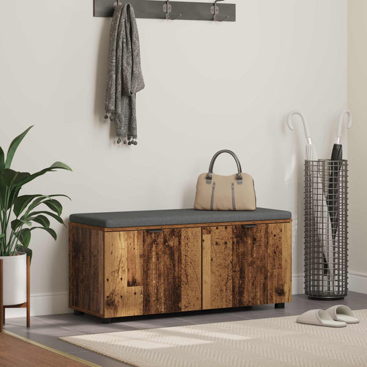Hallbänk Gammalt trä 100 x 38 x 46 cm Konstruerat Trä och Tyg